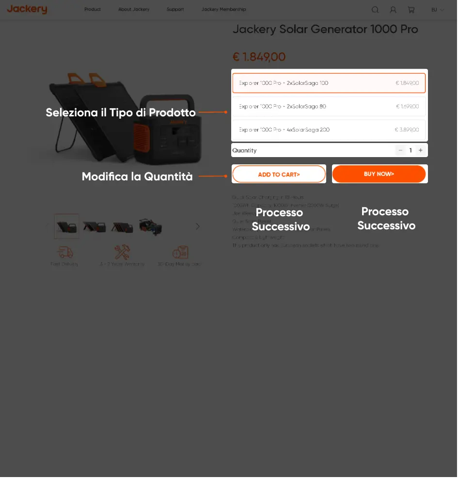 Selezione del prodotto