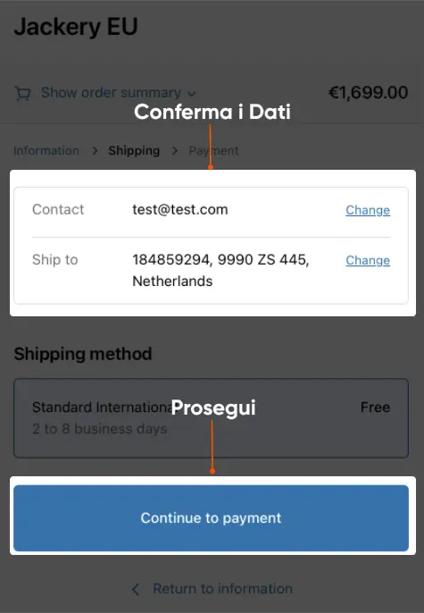 Conferma delle informazioni